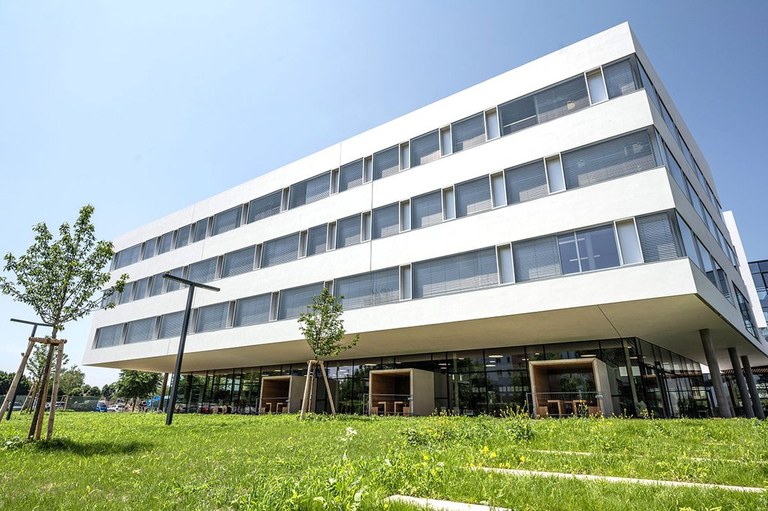 Ansicht des prämierten Neubaus des Campus St. Pölten